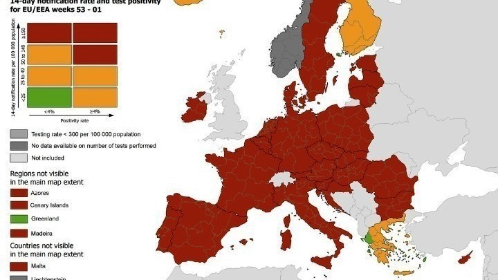 ECDC: Μοναδική ευρωπαϊκή χώρα με “πράσινες” περιοχές η Ελλάδα